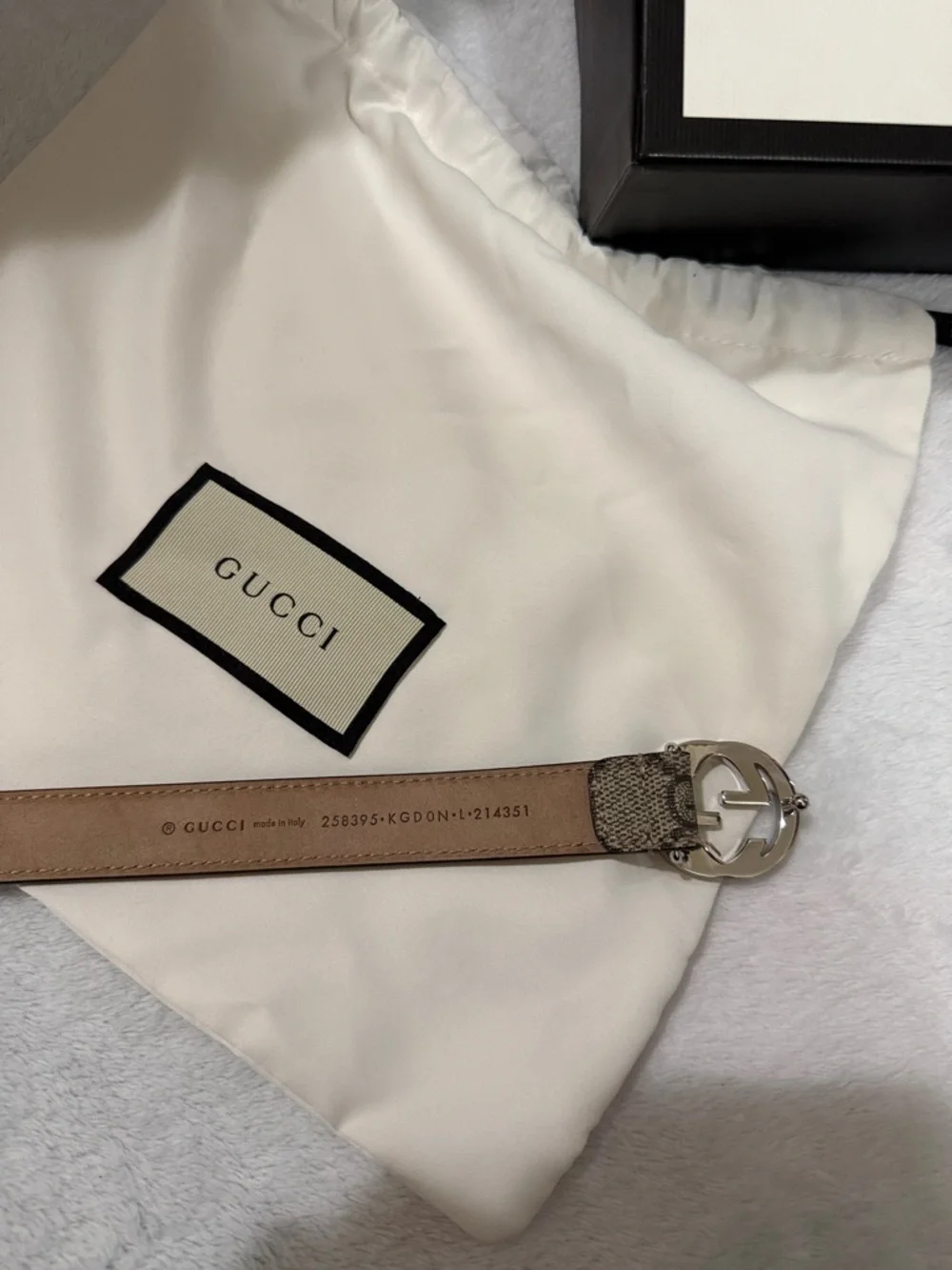 Gucci Kids Brown Supreme Canvas Belt with Silver Double G Buckle